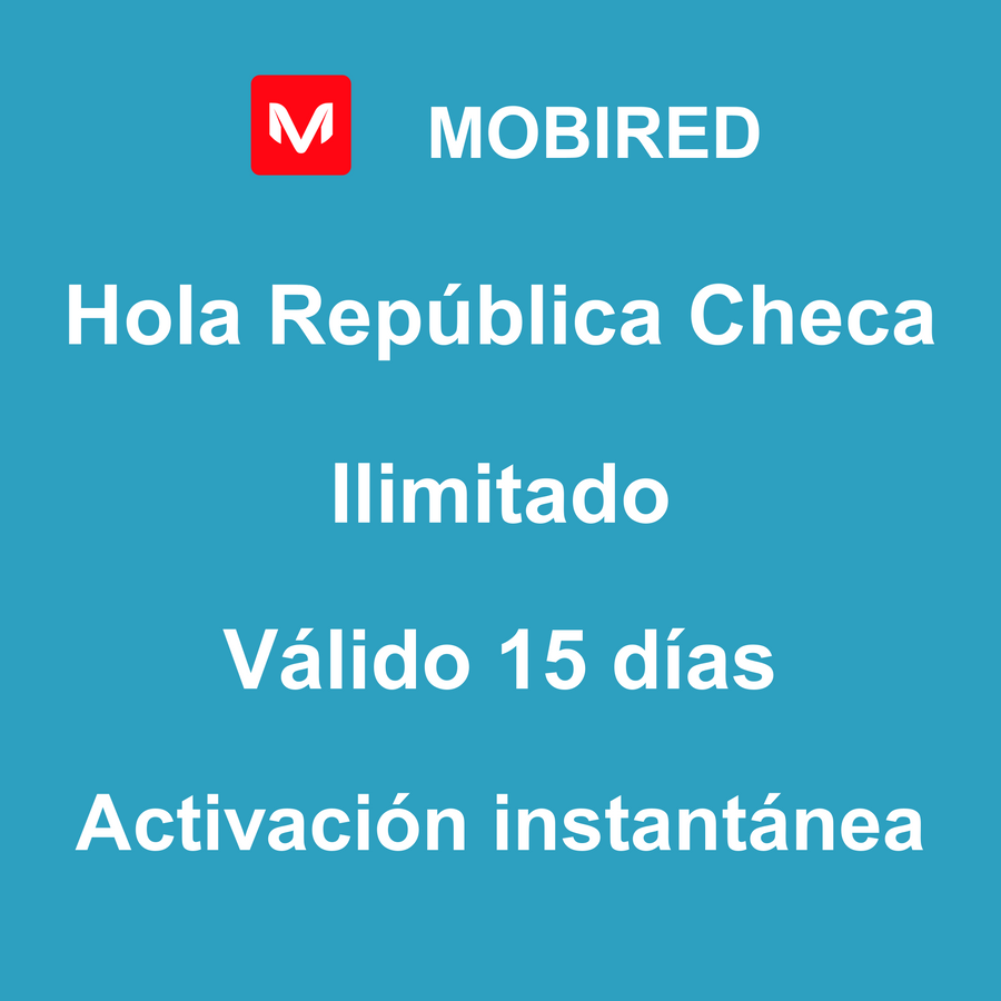 eSIM República Checa Internet Ilimitado – 15 días | Mobired Hola República Checa