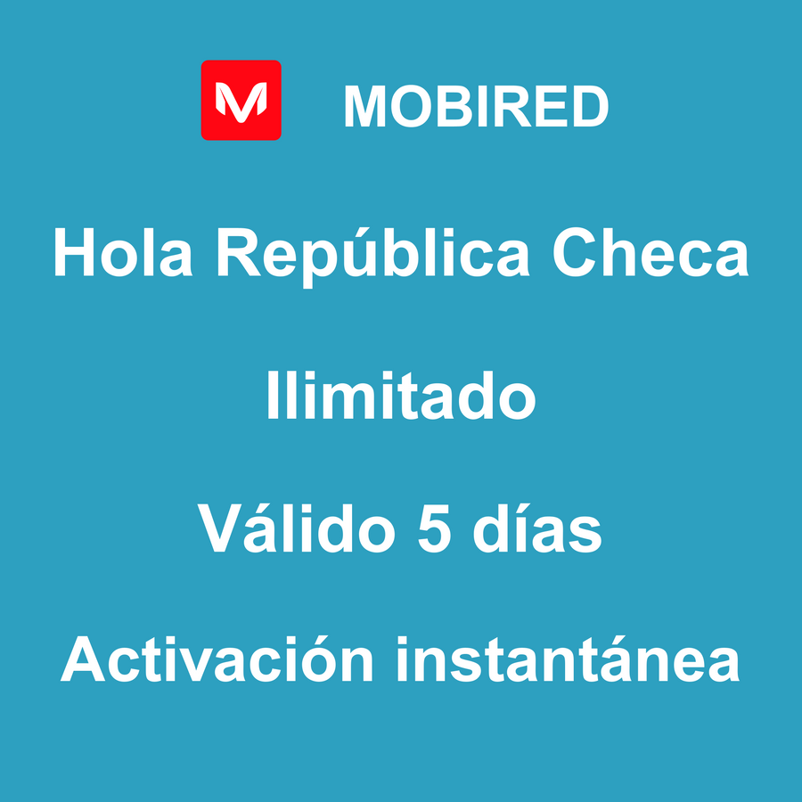 eSIM República Checa Internet Ilimitado – 5 días | Mobired Hola República Checa
