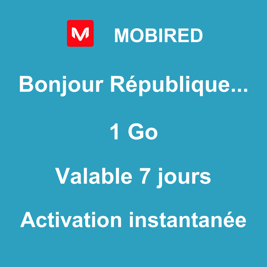 eSIM République Tchèque Internet 1 Go – 7 jours | Mobired Bonjour République Tchèque