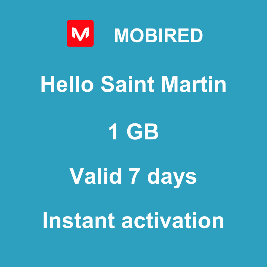 eSIM São Martinho Internet 1 GB – 7 dias | Mobired Olá São Martinho