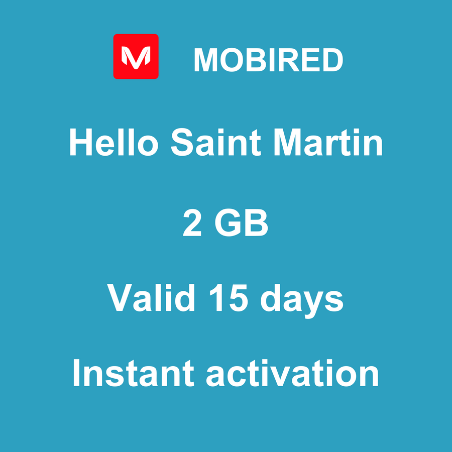 eSIM São Martinho Internet 2 GB – 15 dias | Mobired Olá São Martinho