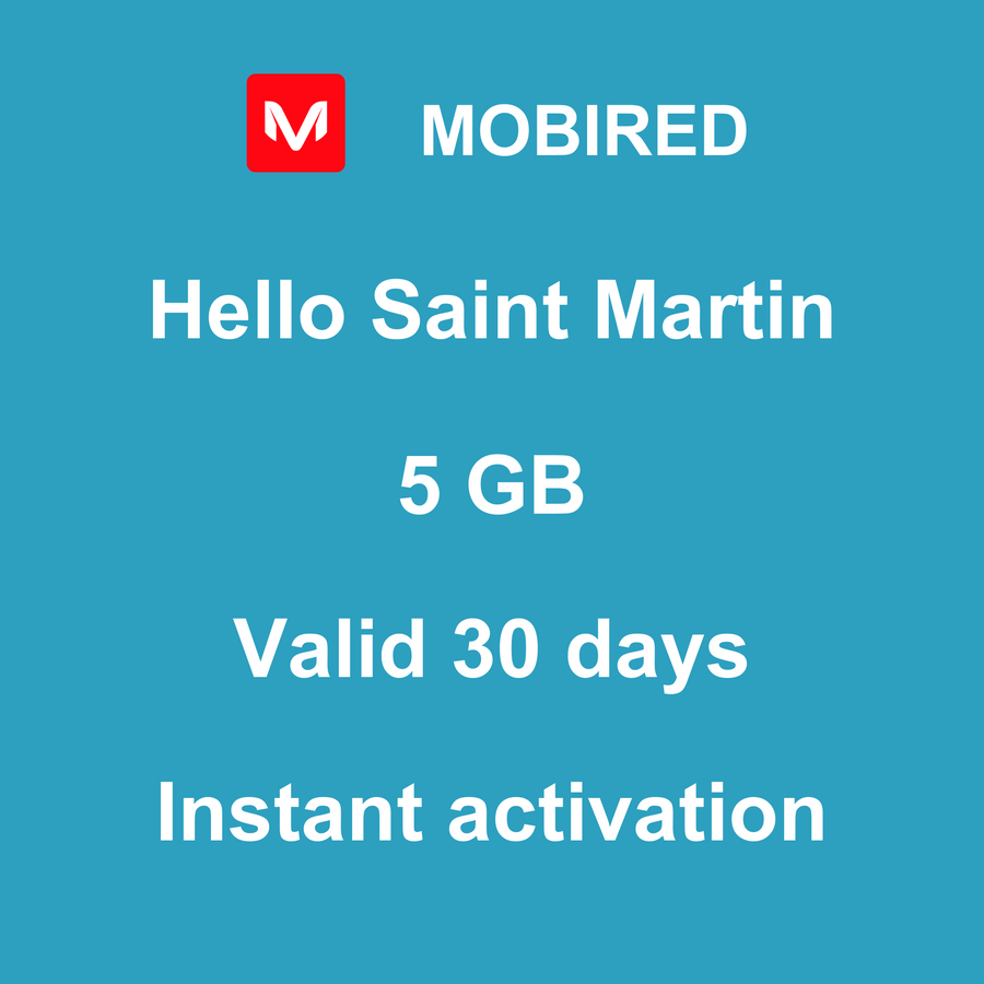 eSIM São Martinho Internet 5 GB – 30 dias | Mobired Olá São Martinho