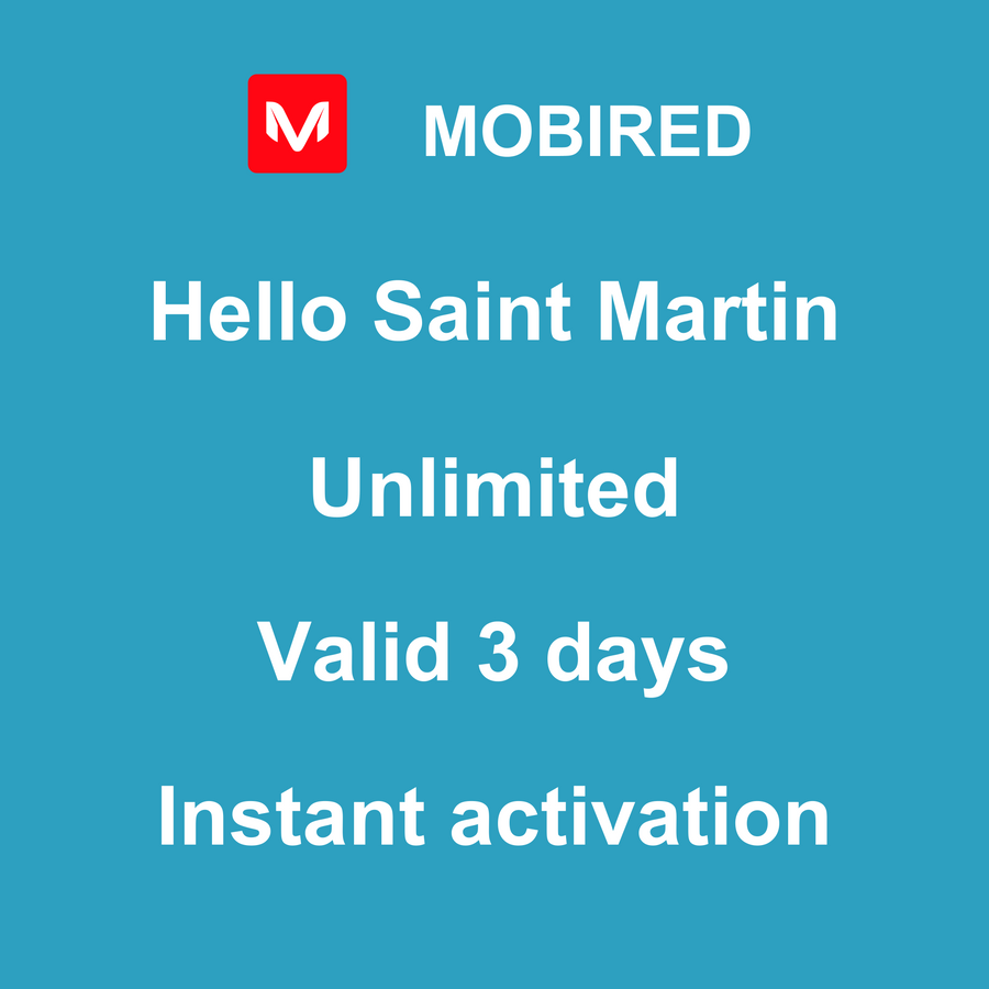 eSIM São Martinho Internet Ilimitado – 3 dias | Mobired Olá São Martinho
