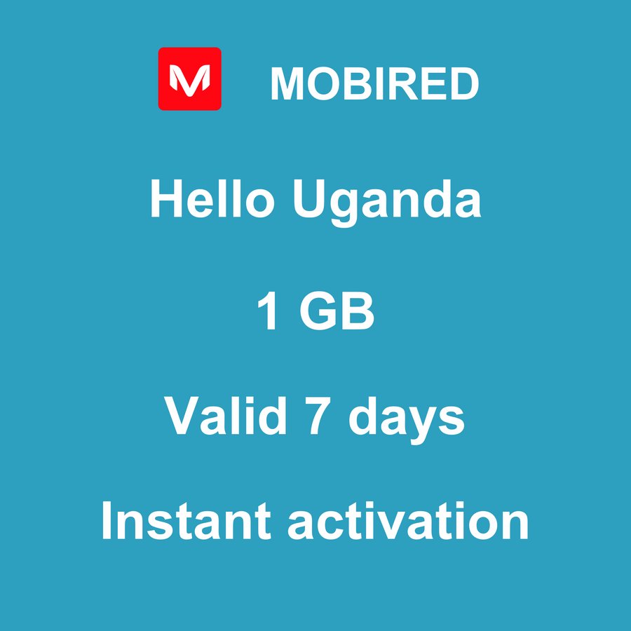 eSIM Uganda Internet 1 GB – 7 days | Mobired Hello Uganda