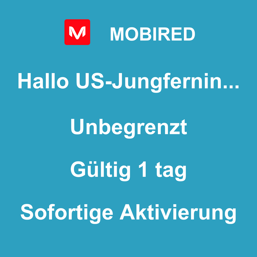 eSIM US-Jungferninseln Internet Unbegrenzt – 1 tag | Mobired Hallo US-Jungferninseln