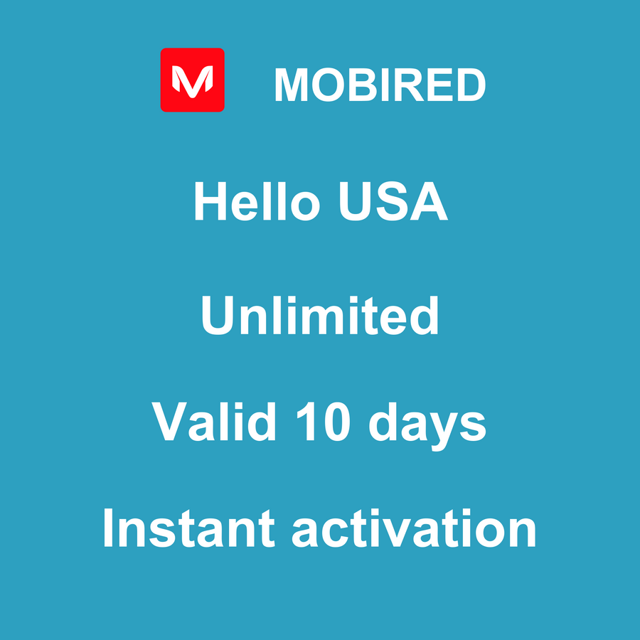 eSIM Estados Unidos da América Internet Ilimitado – 10 dias | Mobired Olá Estados Unidos da América